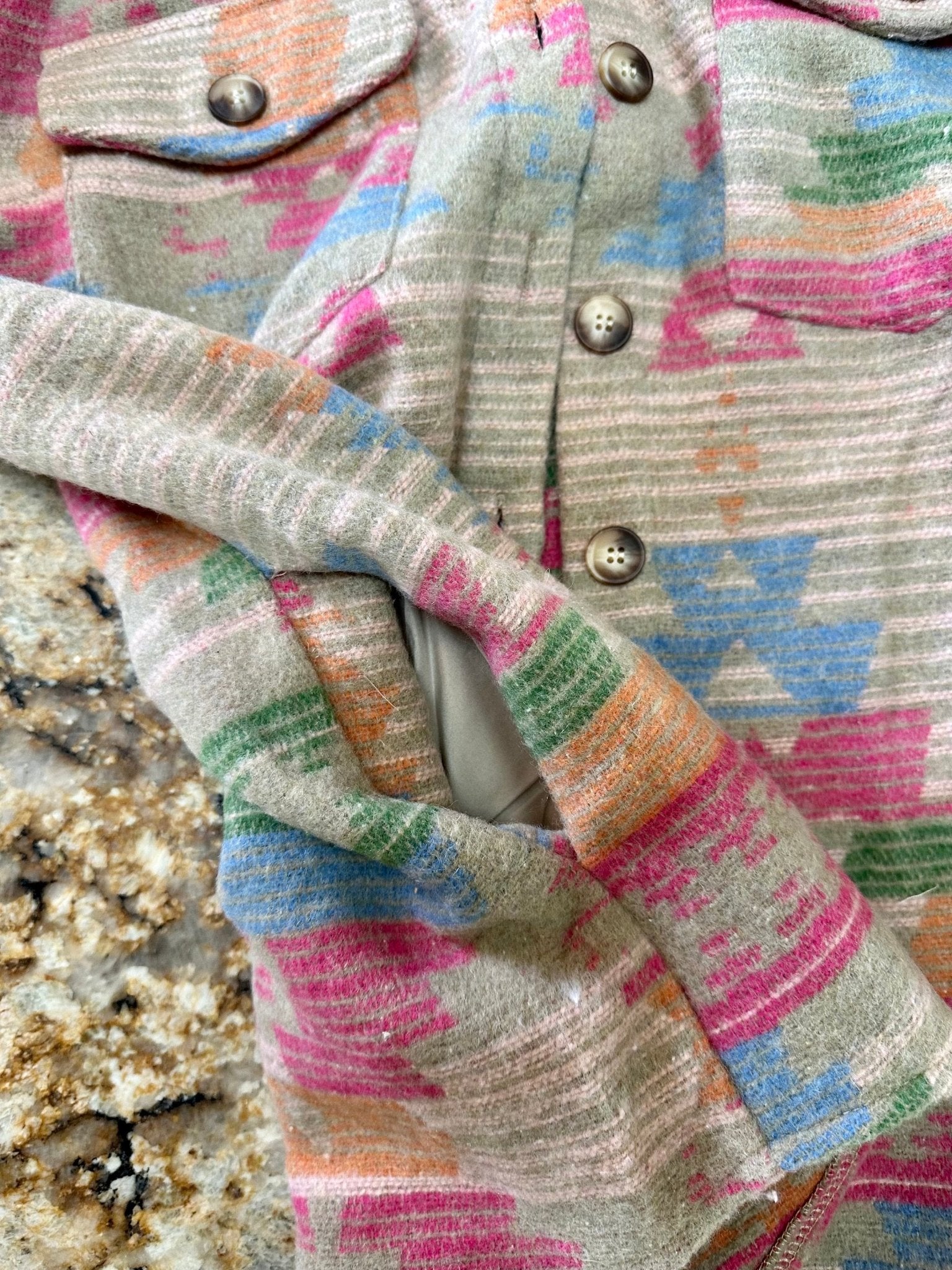 Pink Western AZTEC Shacket, SPRING Brushed Flannel Overshirt - Razels