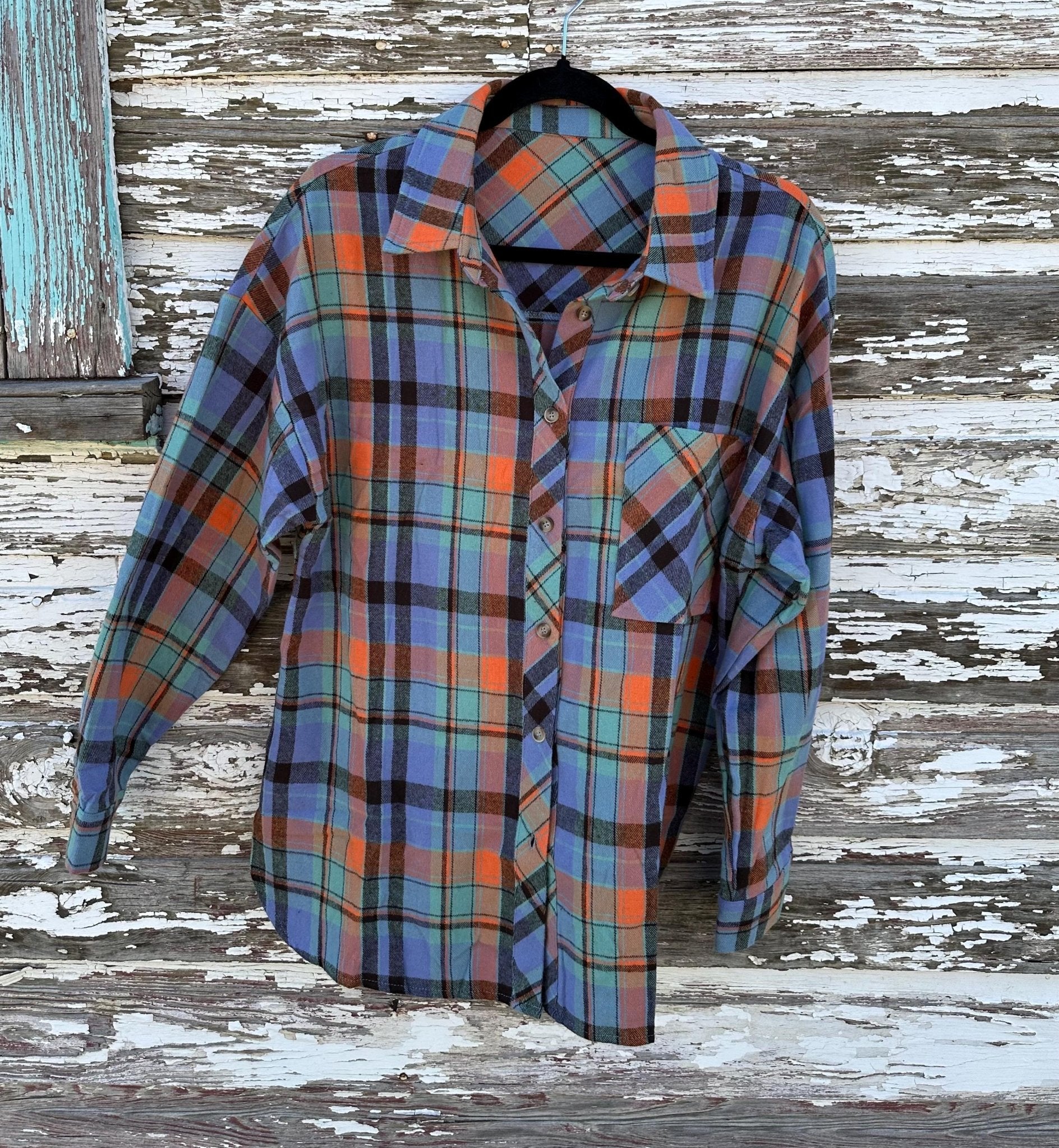 Plaid Shirt Women, Plaid Button - Down Shirt Women, Oversized Plaid Shirt, Women's Plaid Shirts, Plaid Button Up Shirt - Razels