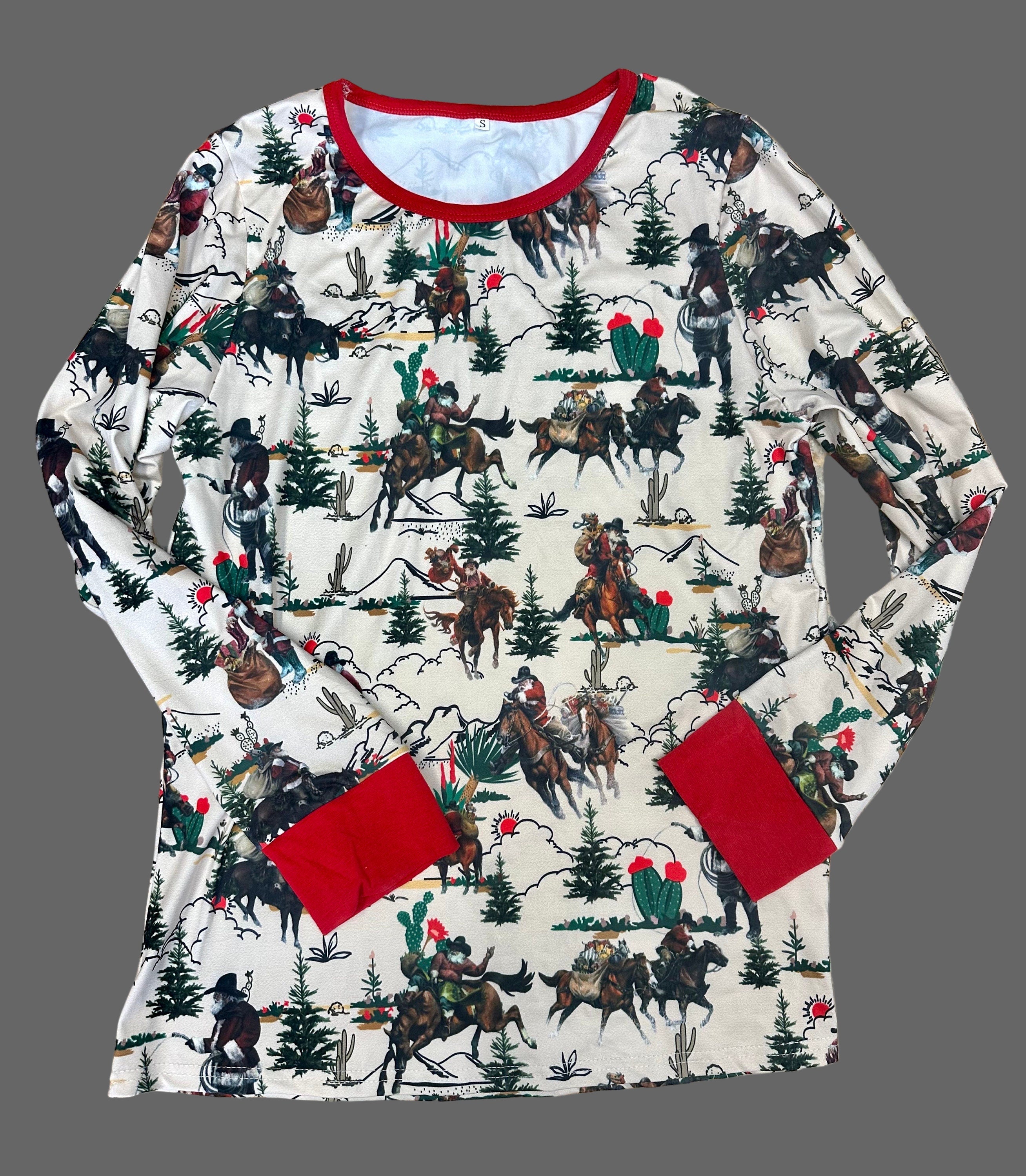 Cowboy Santa Christmas Pajamas: Western Family Matching Sleepwear -Razels