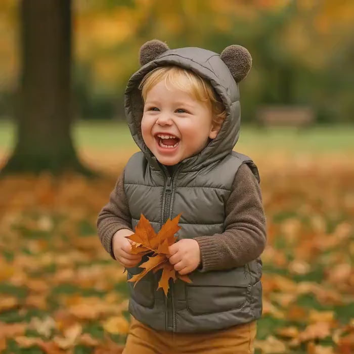 Toddler Puffer Vest with Animal Ears: Lightweight Fall Outerwear (18M-5T