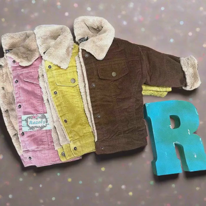 Vintage Corduroy Cowboy Jacket: Brown Sherpa Lined - Size 6/7 & 7/8