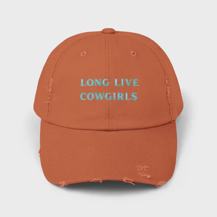 Long Live Cowgirls Hat: Distressed Turquoise Western Cap