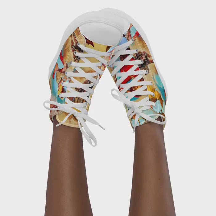 Vintage Cowgirl Sneakers: Retro Western High-Top Tennis Shoes