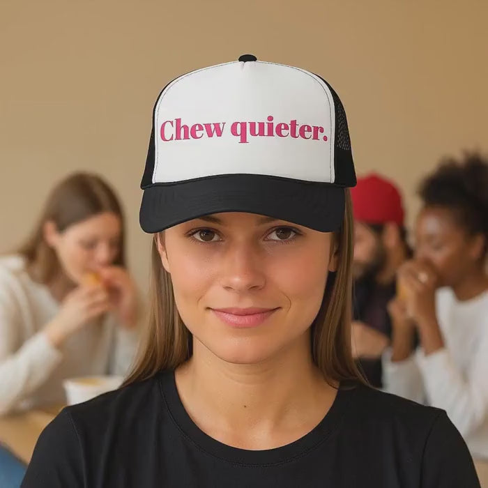 CHEW Quieter Foam Trucker Hat | Funny Embroidered Cap | Custom Humor Hat