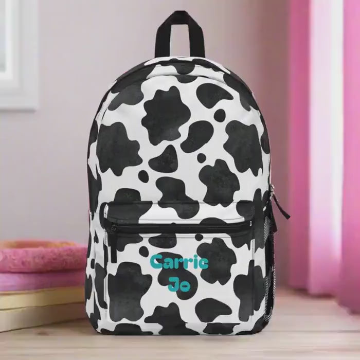 Custom Cow Print Backpack: Western Style School Bag