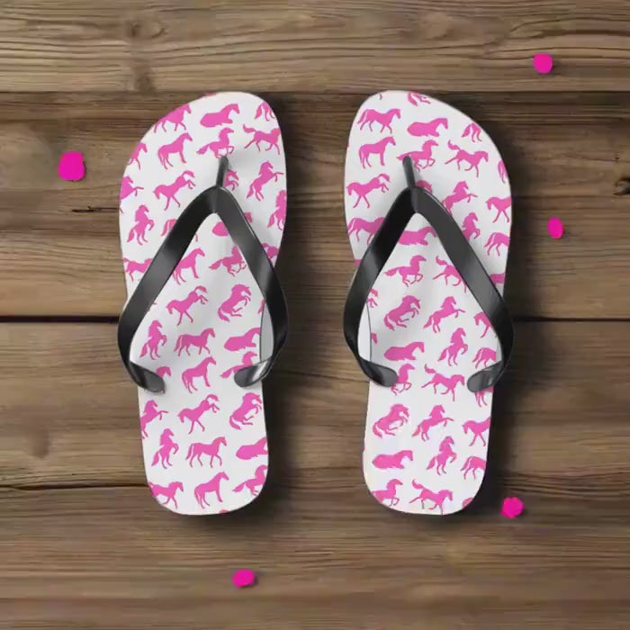 Pink Pony Flip-Flops: Cowgirl Bachelorette Party Pool Slides
