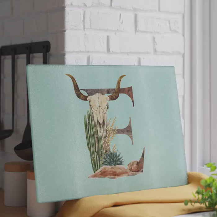 Personalized Wedding Gift, Western Initial Cutting Board Custom Cowboy Ranch Kitchen Decor Newlywed Keepsake Hostess Present