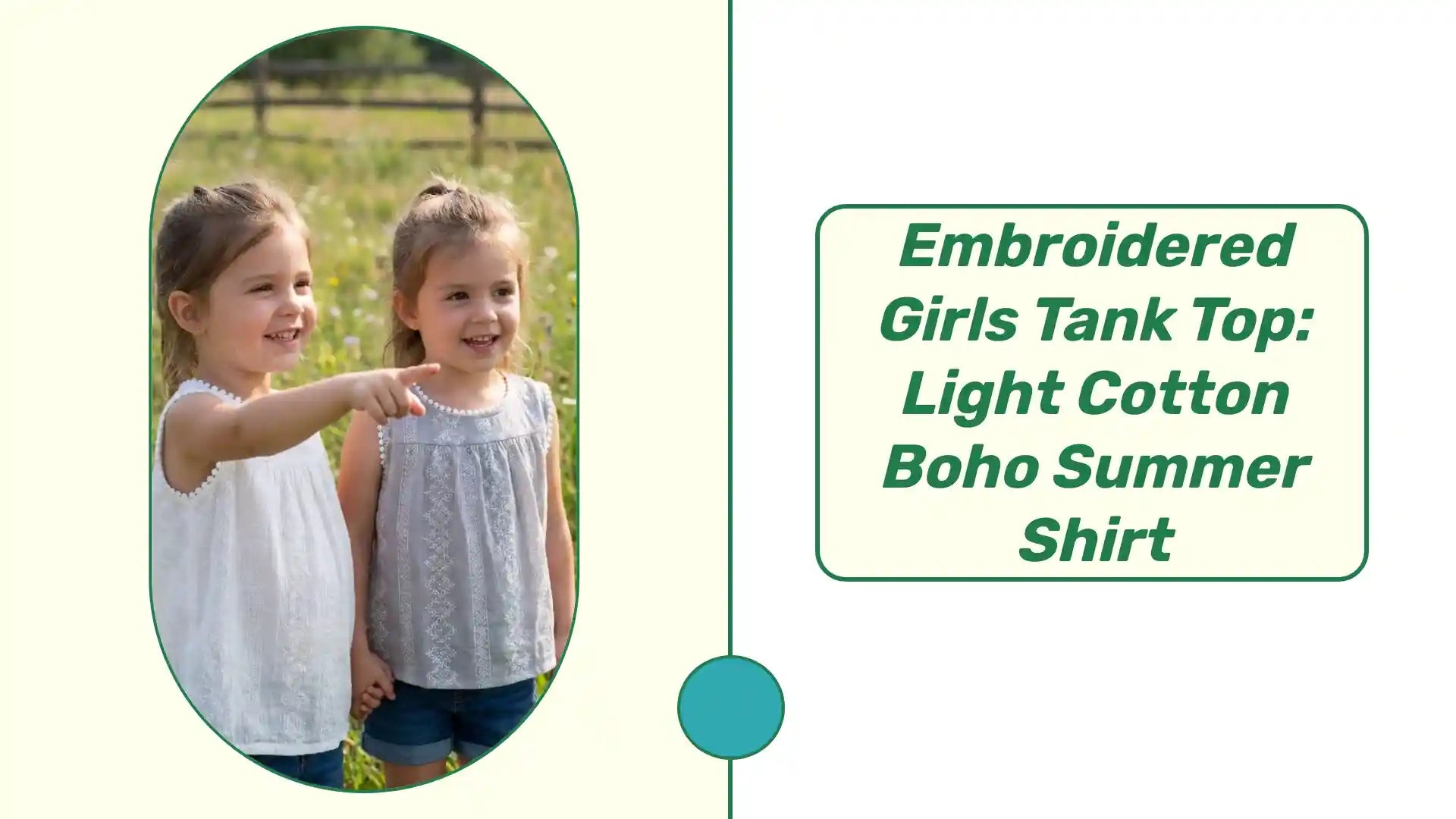 Embroidered Girls Tank Top: Light Cotton Boho Summer Shirt by@Outfy