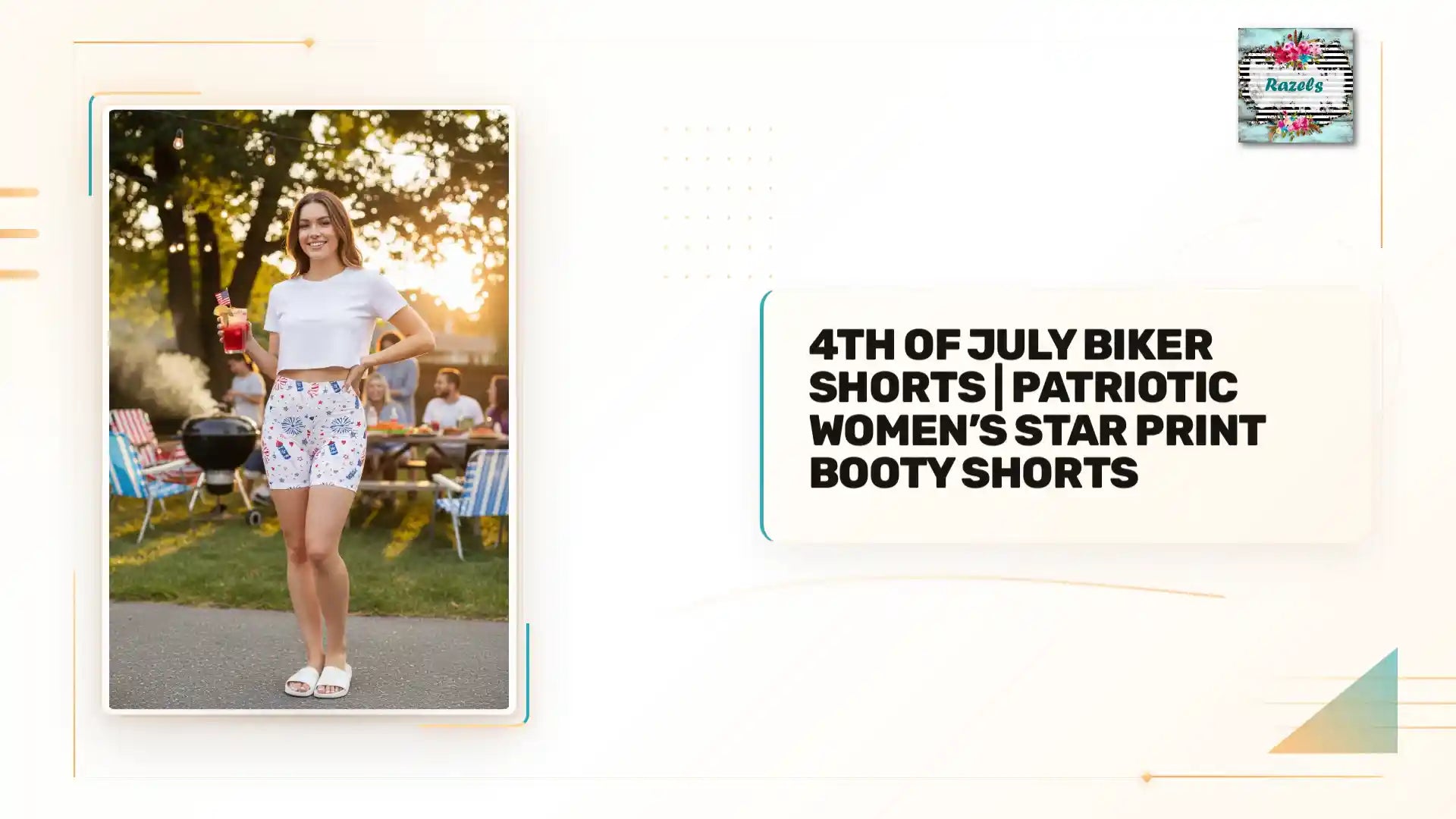 4th of July Biker Shorts | Patriotic Women&rsquo;s Star Print Booty Shorts by@Outfy