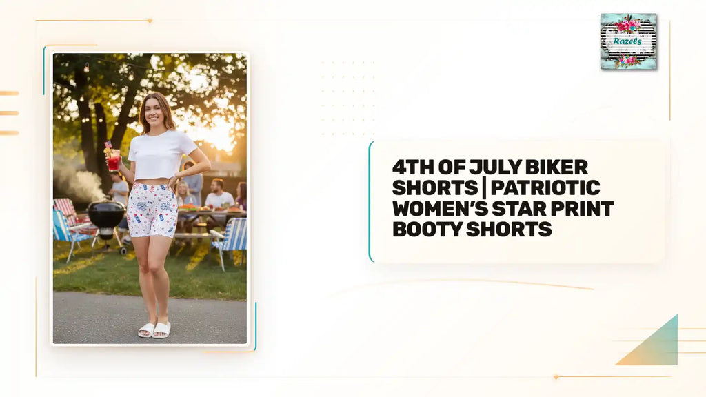 4th of July Biker Shorts | Patriotic Women&rsquo;s Star Print Booty Shorts by@Outfy