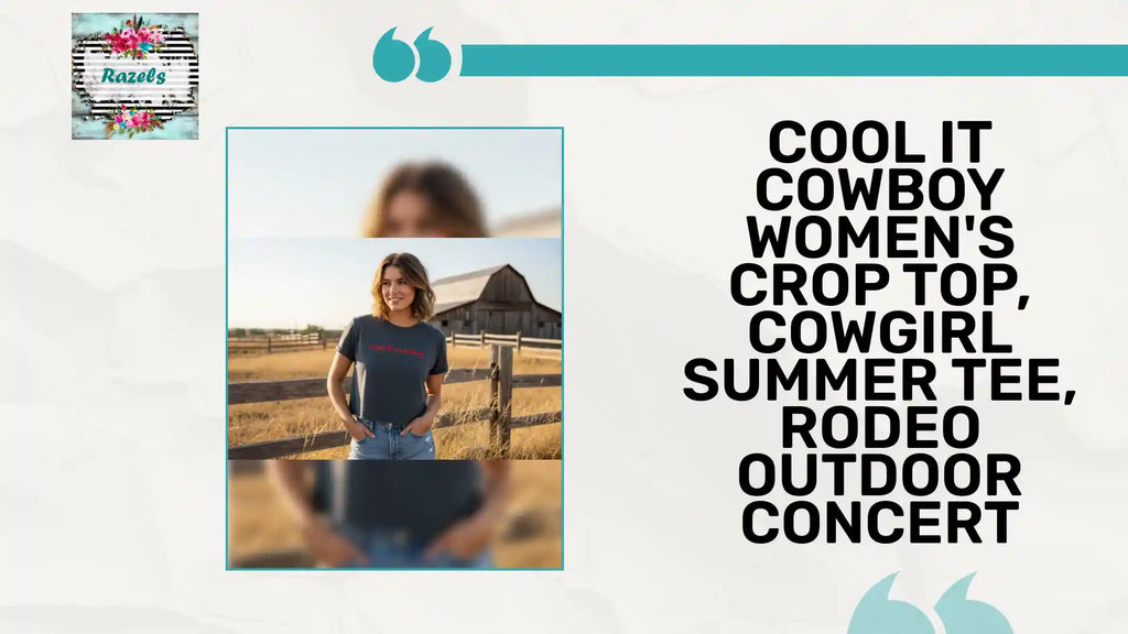 Cool It Cowboy Women's Crop Top, Cowgirl Summer Tee, Rodeo Outdoor Concert by@Outfy
