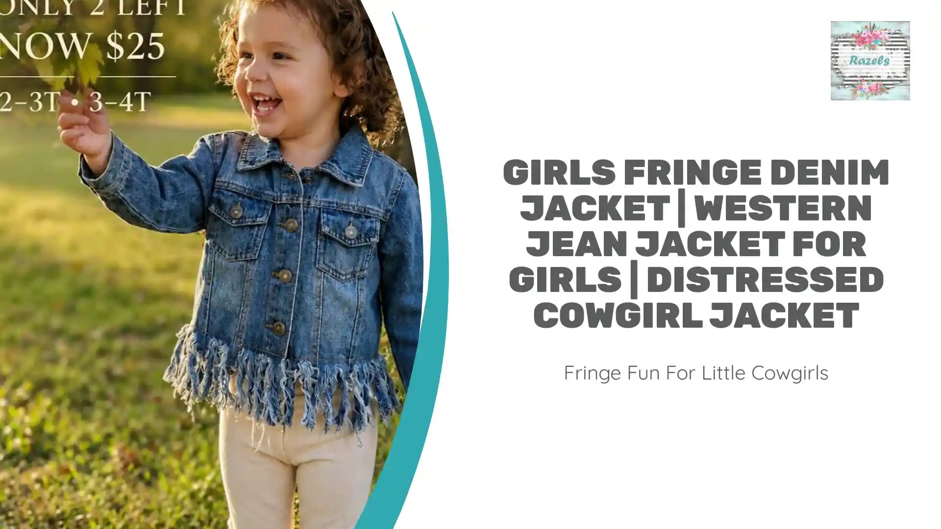 Girls Fringe Denim Jacket | Western Jean Jacket for Girls | Distressed Cowgirl Jacket by@Outfy