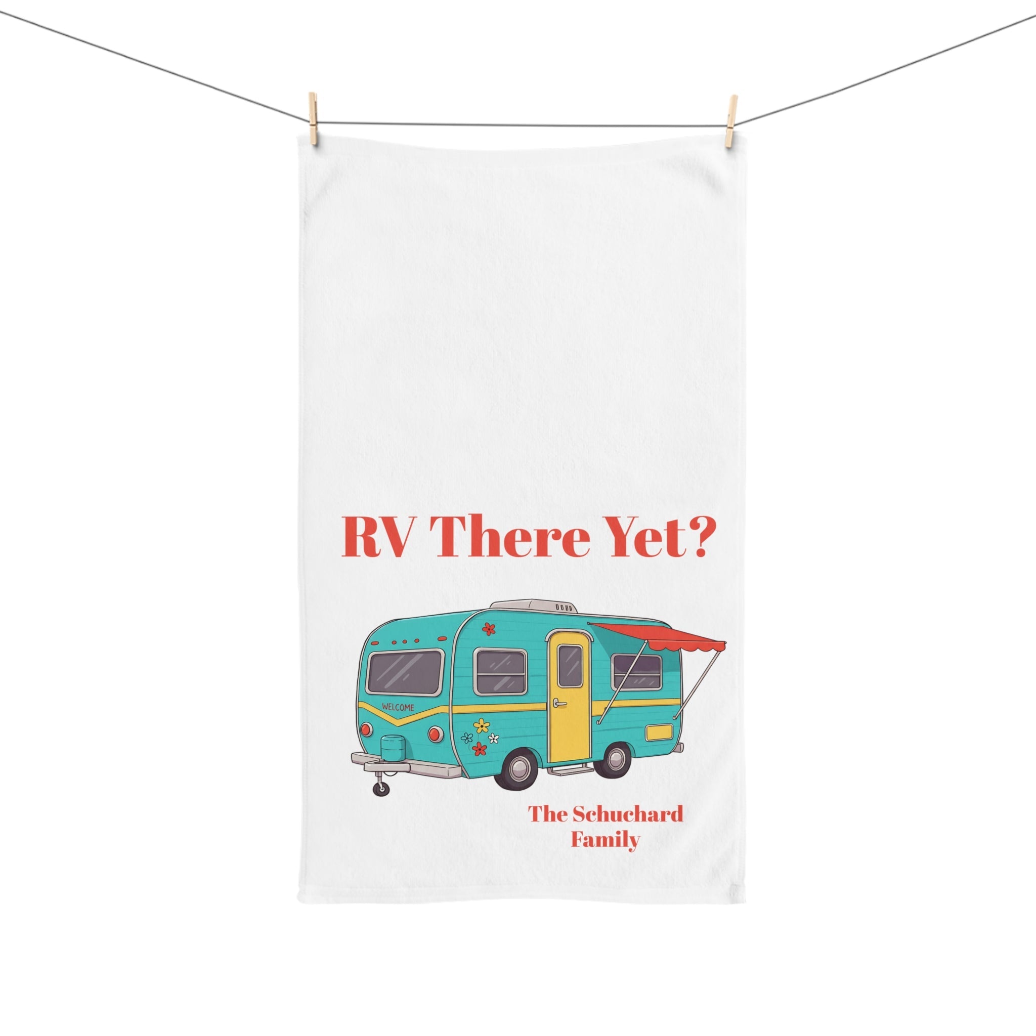 RV There Yet? Hand Towel, Camping Gift, Retirement Gift Personalized Family Gift, Motorhome Decor, Camper Kitchen Towel - Razels