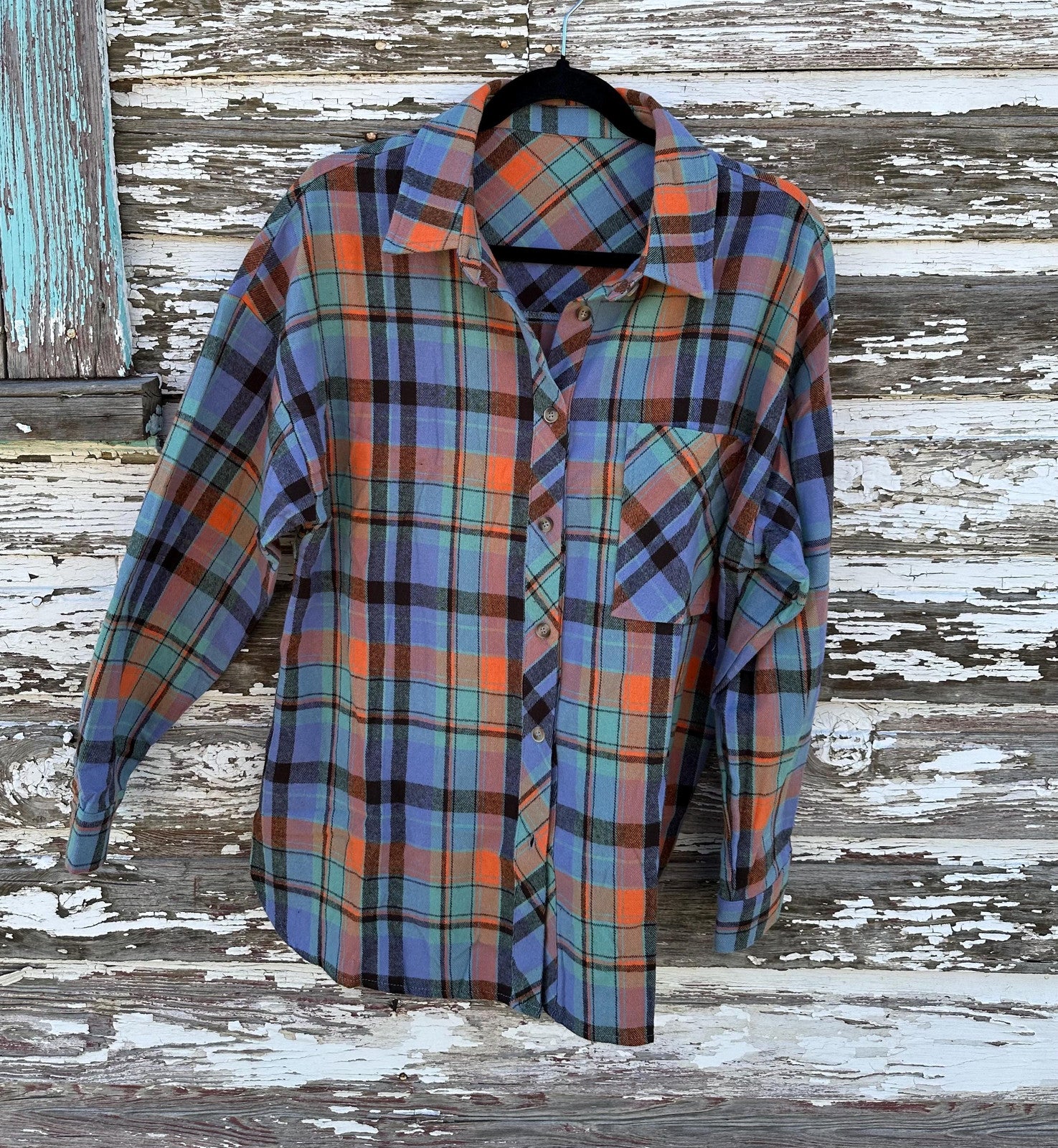 Oversized Plaid Shirt: Women's Cotton Button-Down, Casual Layering