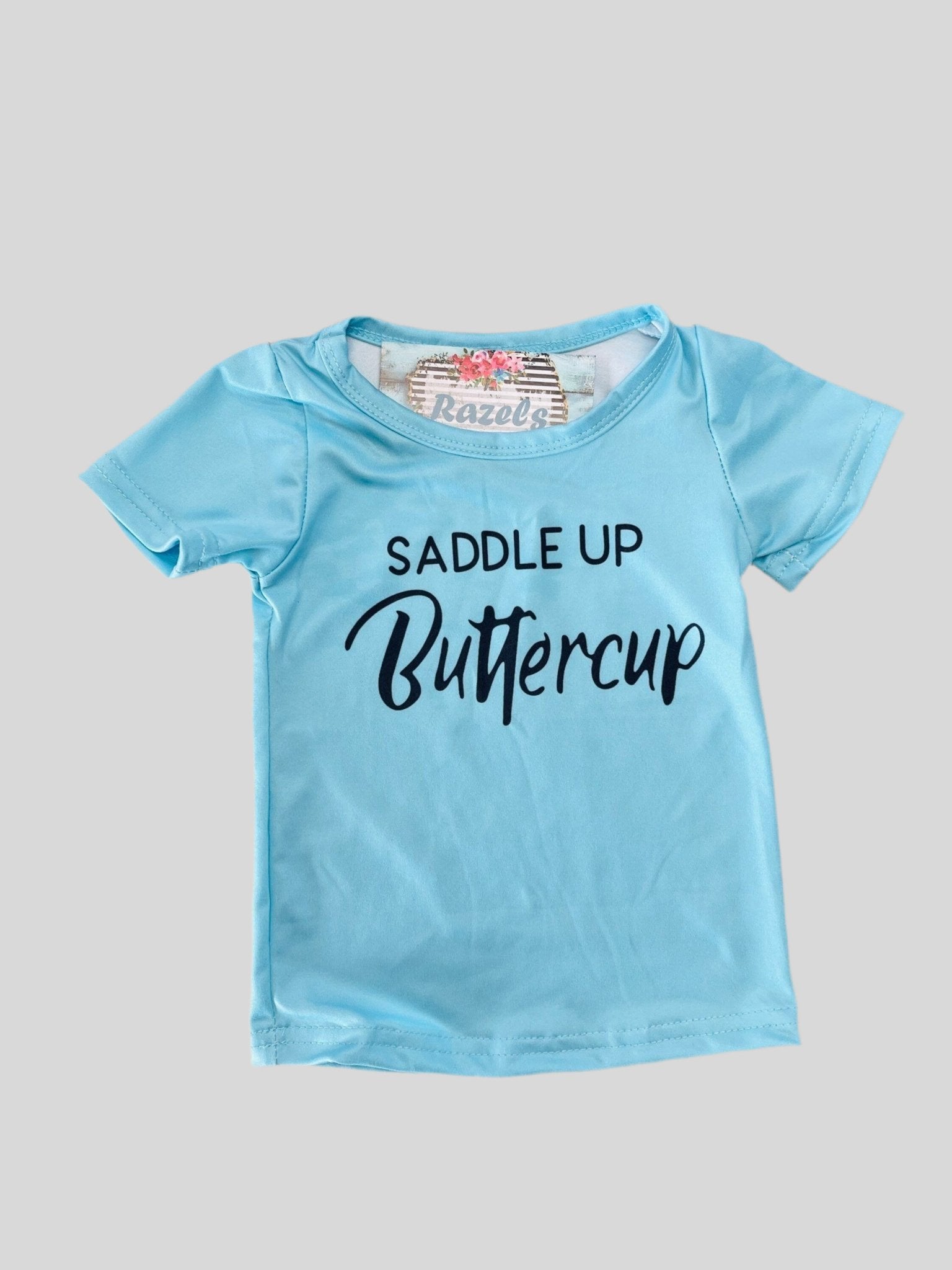 SADDLE UP Buttercup Bell Bottom Outfit, Turquoise Skull Cheetah Print Flares - Razels