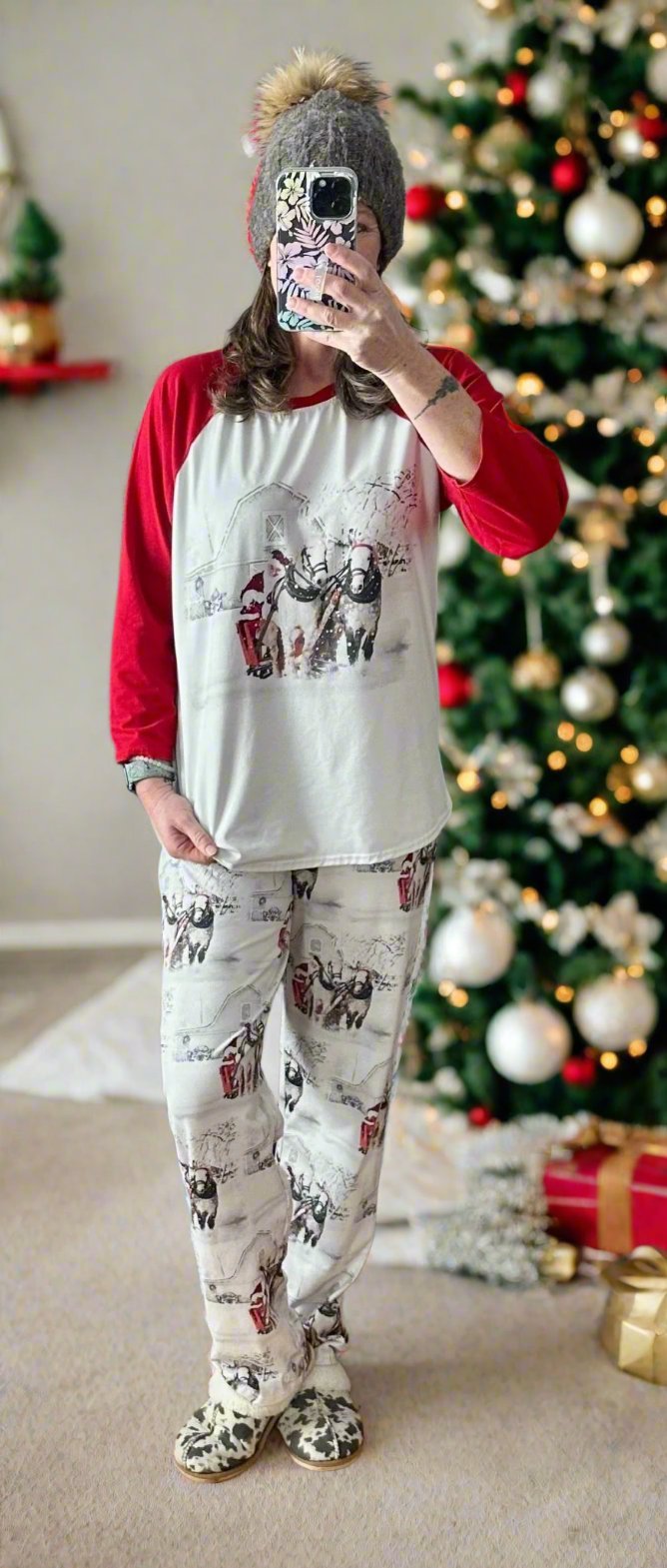 SANTA SLEIGH Rides Christmas Pajamas Family Christmas Pajamas Matching Family - Razels