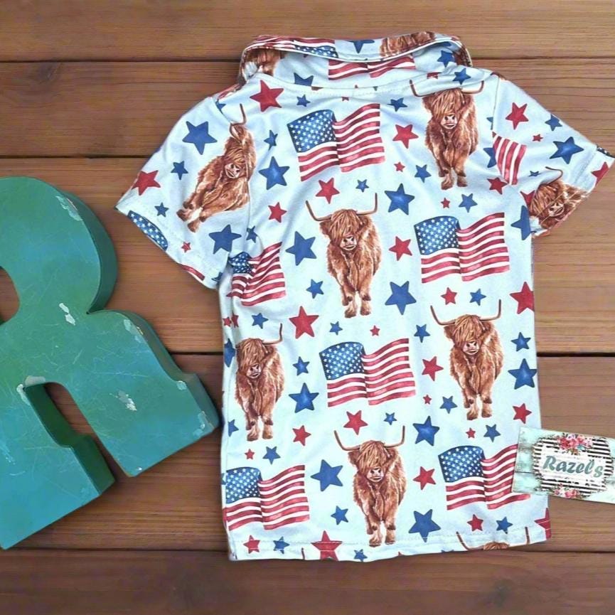 Sibling USA OLYMPICs Outfits, Western Americana Jumpsuit Highlander USA Dress Romper Shirt - Razels