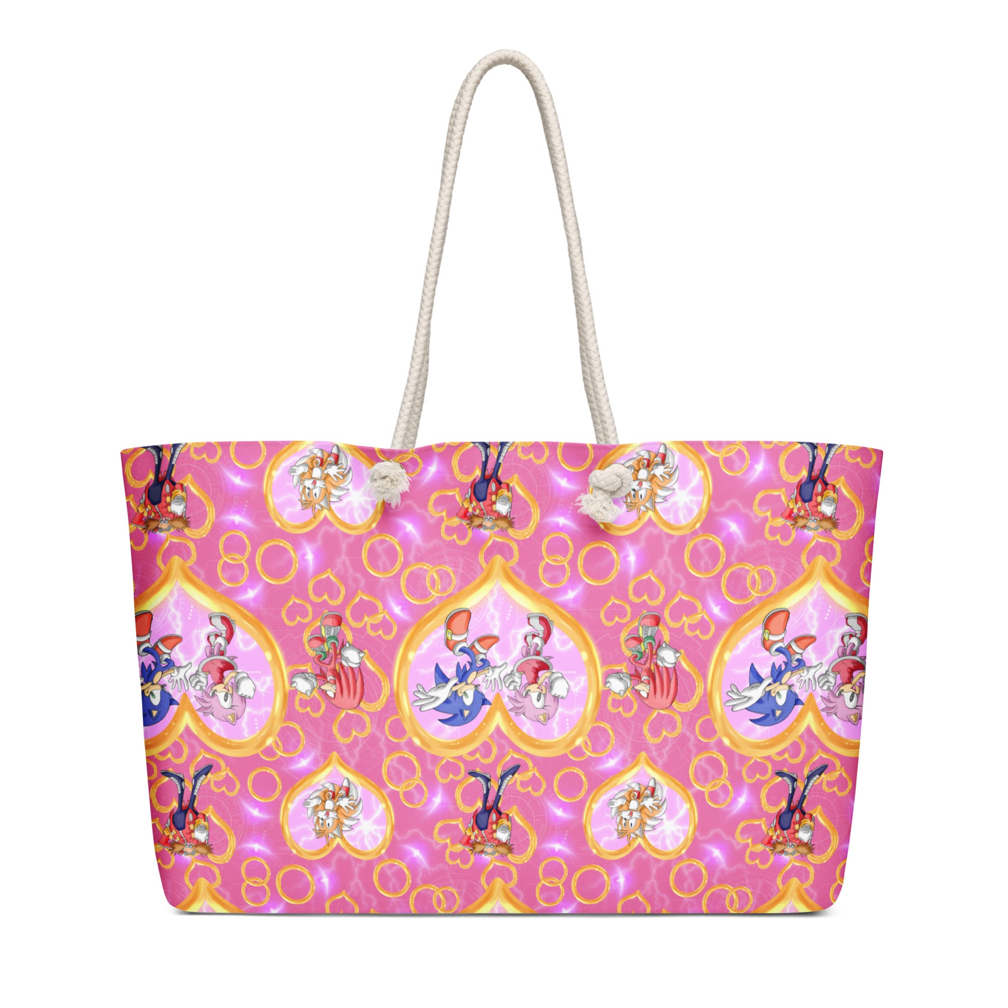 SONIC GIRL Oversized Weekender Bag – Pink Sonic & Friends Travel Tote,