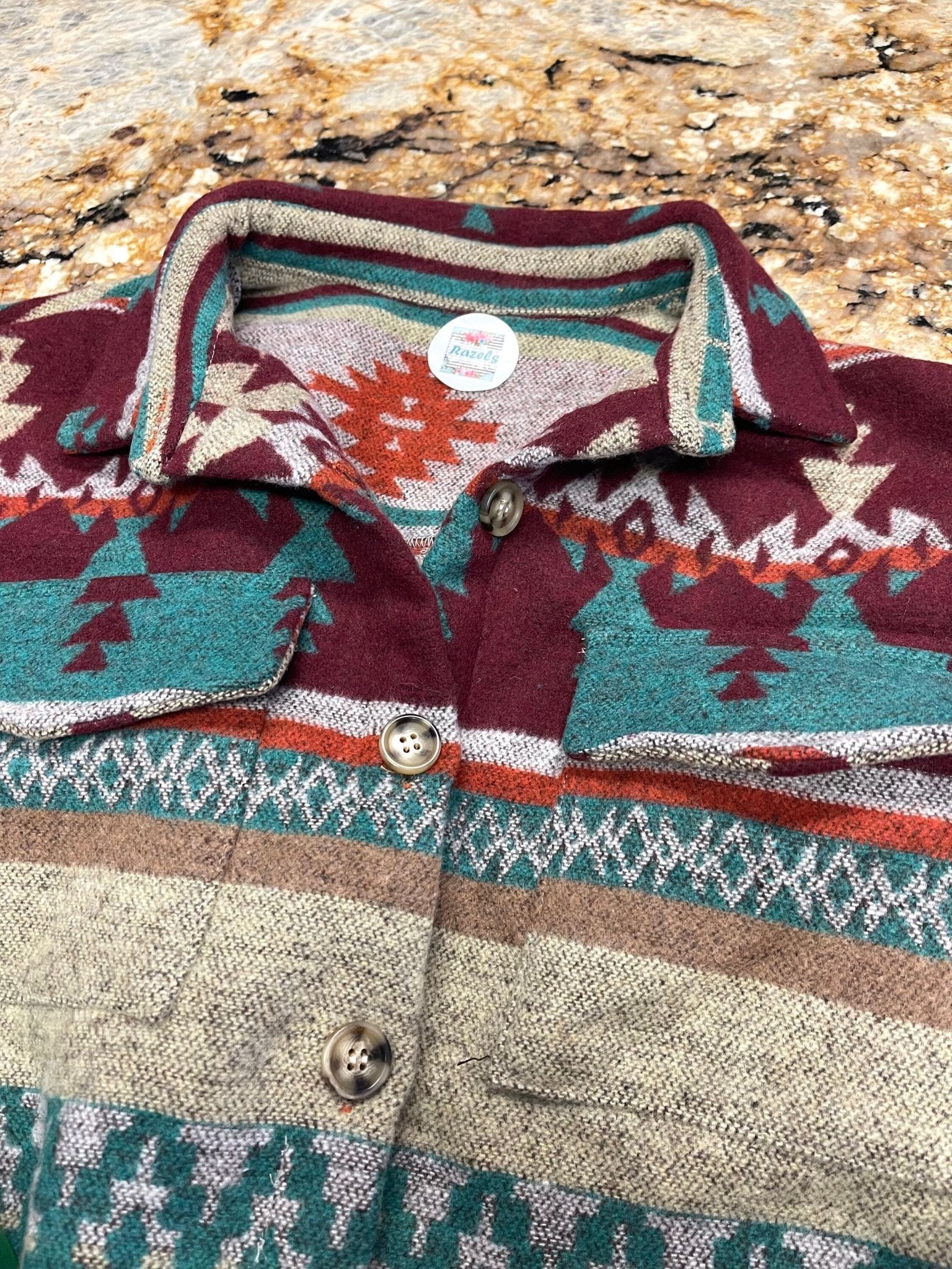 Western AZTEC Shacket, Brushed Flannel Overshirt - Razels