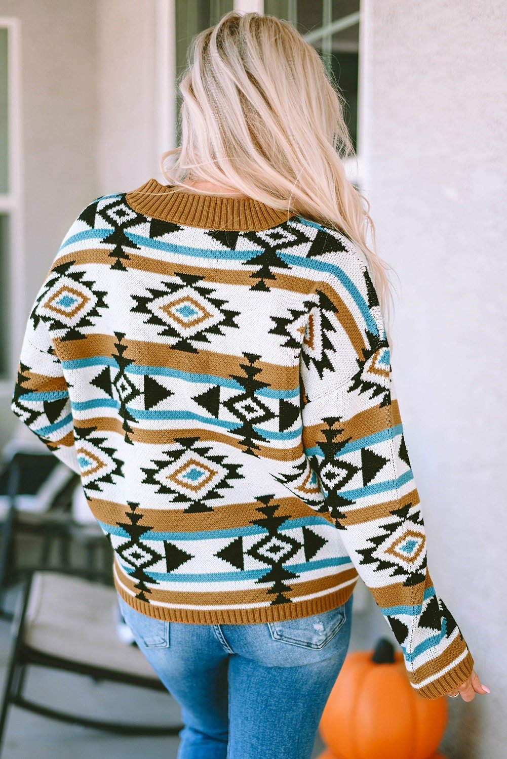 Western Aztec Sweater, Women's Fall Southwestern Sweater - Razels