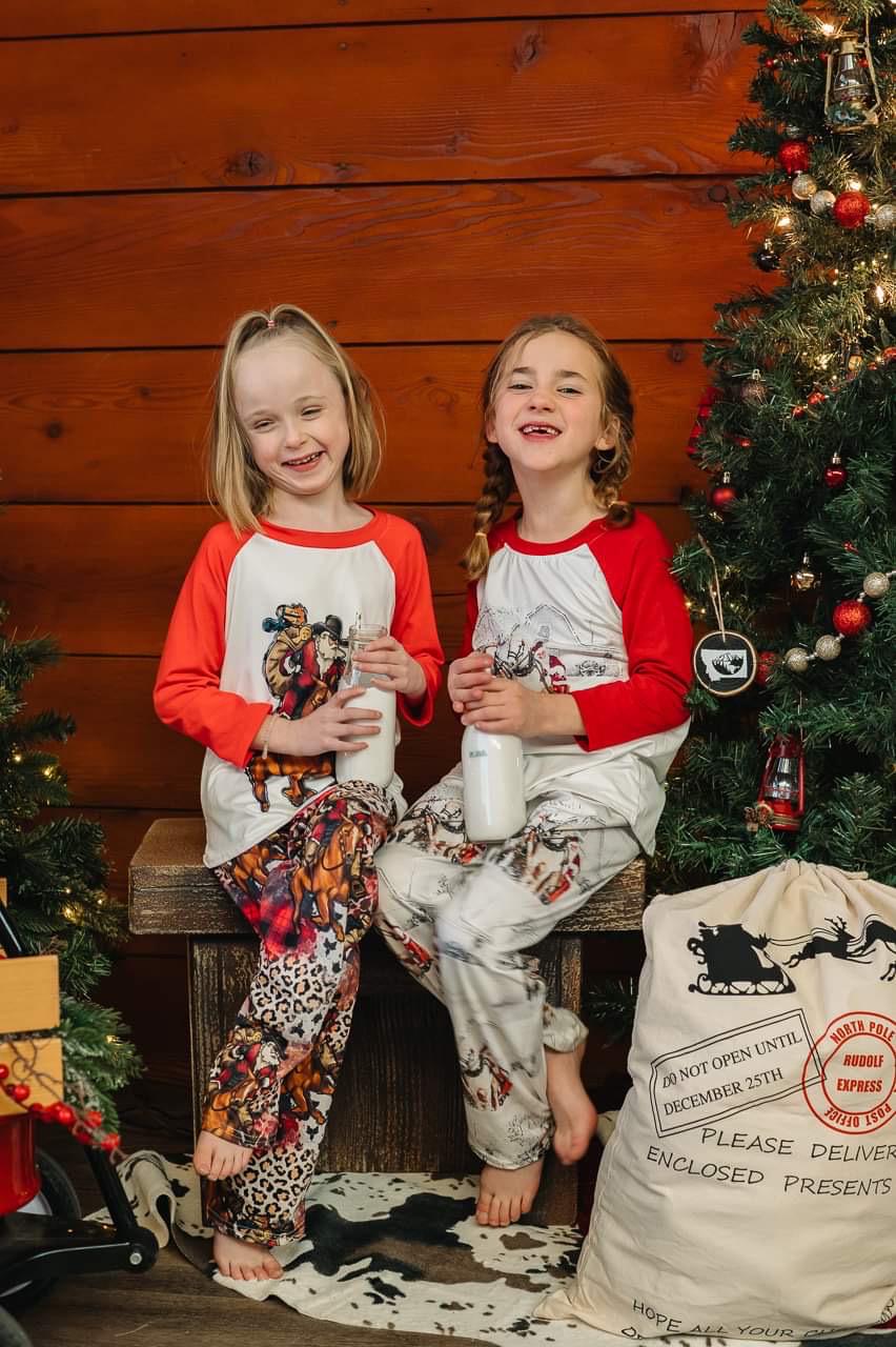 Western Family Christmas Pajamas, COWBOY SANTA Christmas PAJAMAS - Razels