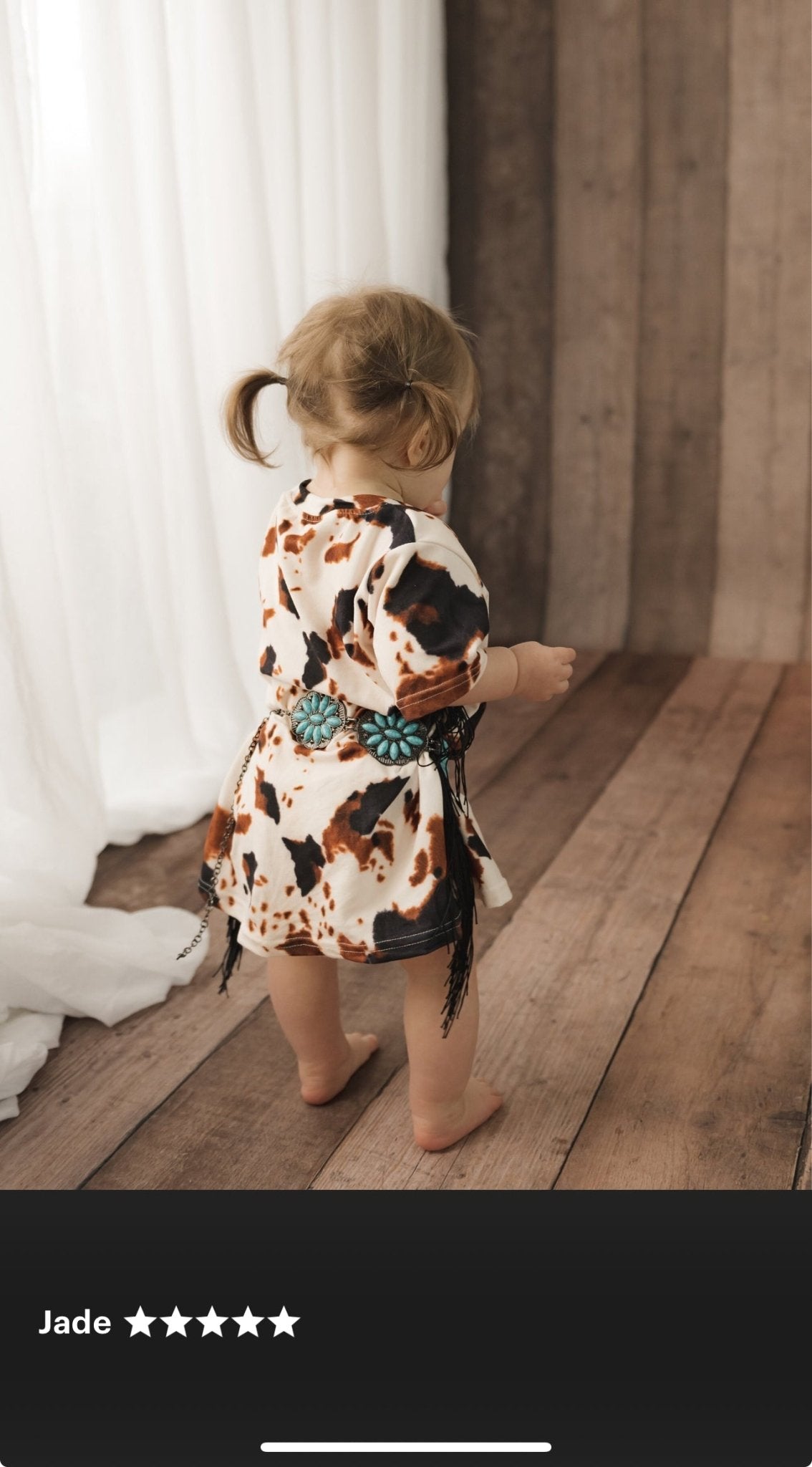 Western Fringe T-Shirt Dress | Girls Horse Cowprint Dress | BOHO Horse Tunic - Razels