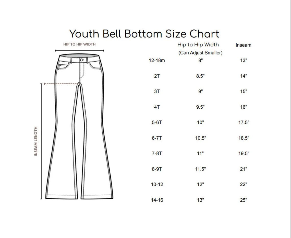 Western Rodeo Flared Jeans, Retro COWGIRL Flare Jeans Bell Bottoms Western Bell Bottoms Kids Vintage Bell Bottoms - Razels