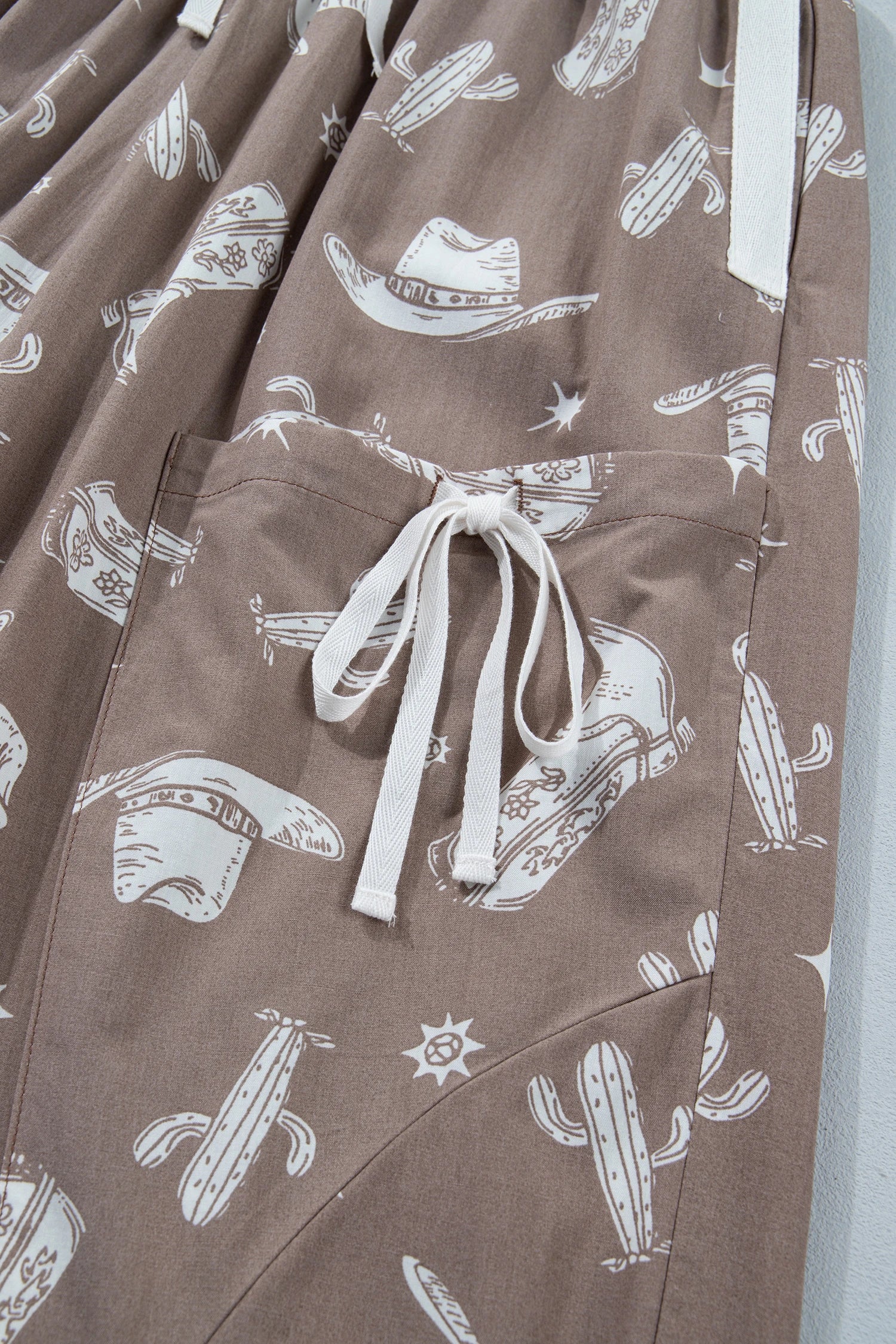Women’s Khaki Western Print Jogger Pants
