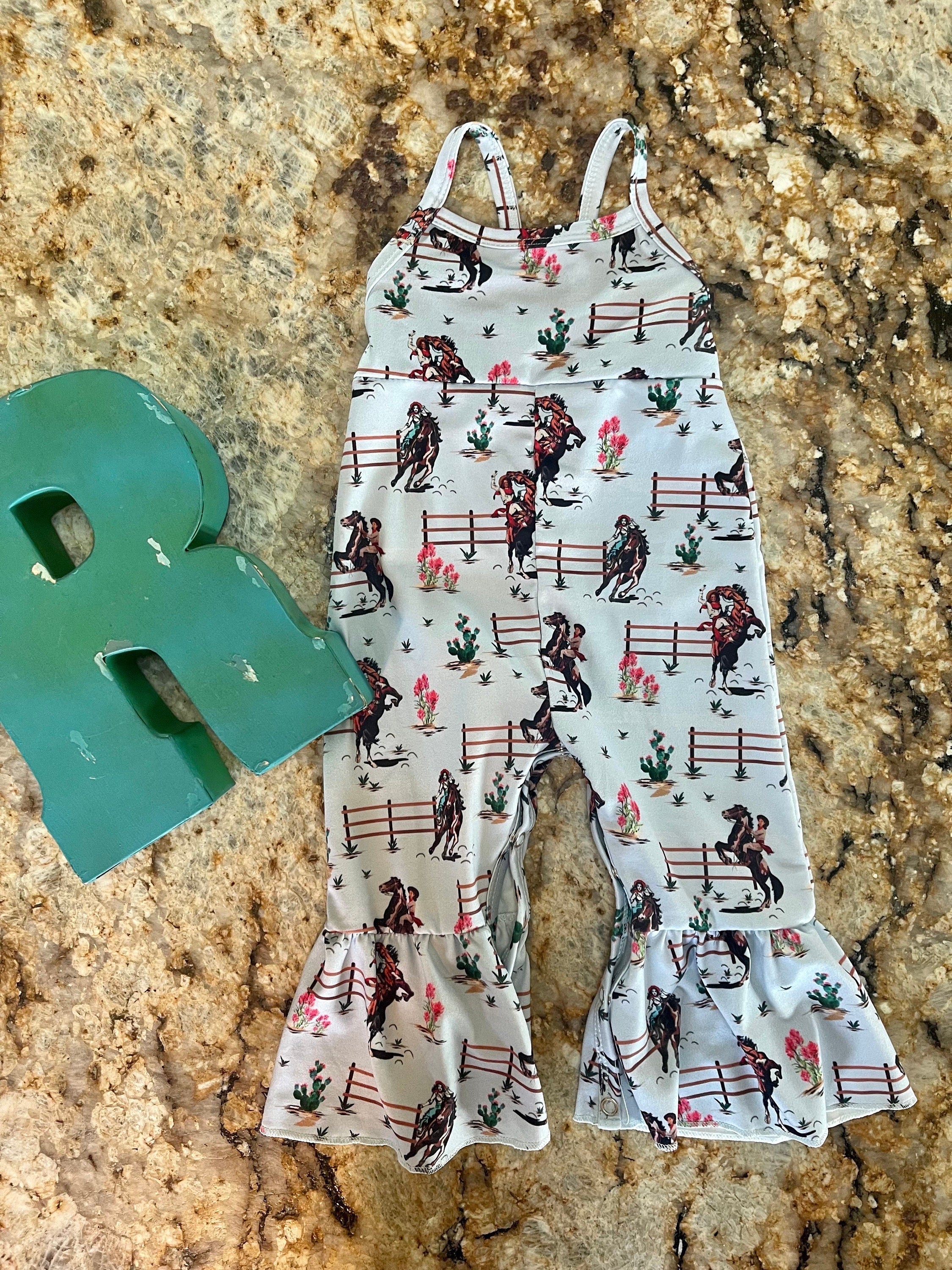 Vintage Cowgirl Romper, Retro Cowgirl Jumpsuit